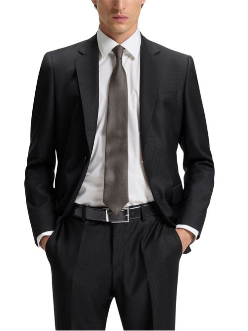 Cintura reversibile in pelle nera/blu Hugo Boss | 50537112004